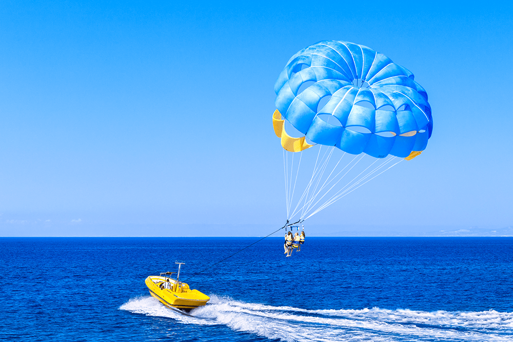 Parasailing Parachute Free Flyin Stock Image - Image of 